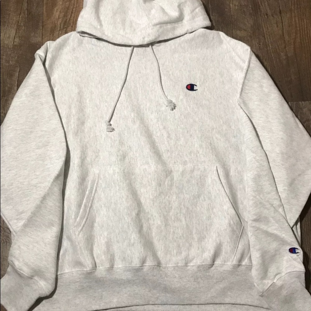 LAST CHANCE SALE BUNDLE TO SAVE! Grey Champion Reverse Weave Hoodie 2 logos NEW - Picture 2 of 6